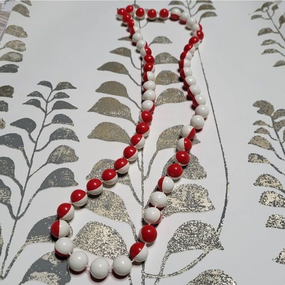 Vintage 80s Half & Half Acrylic Beaded Necklace - Picture 1 of 3